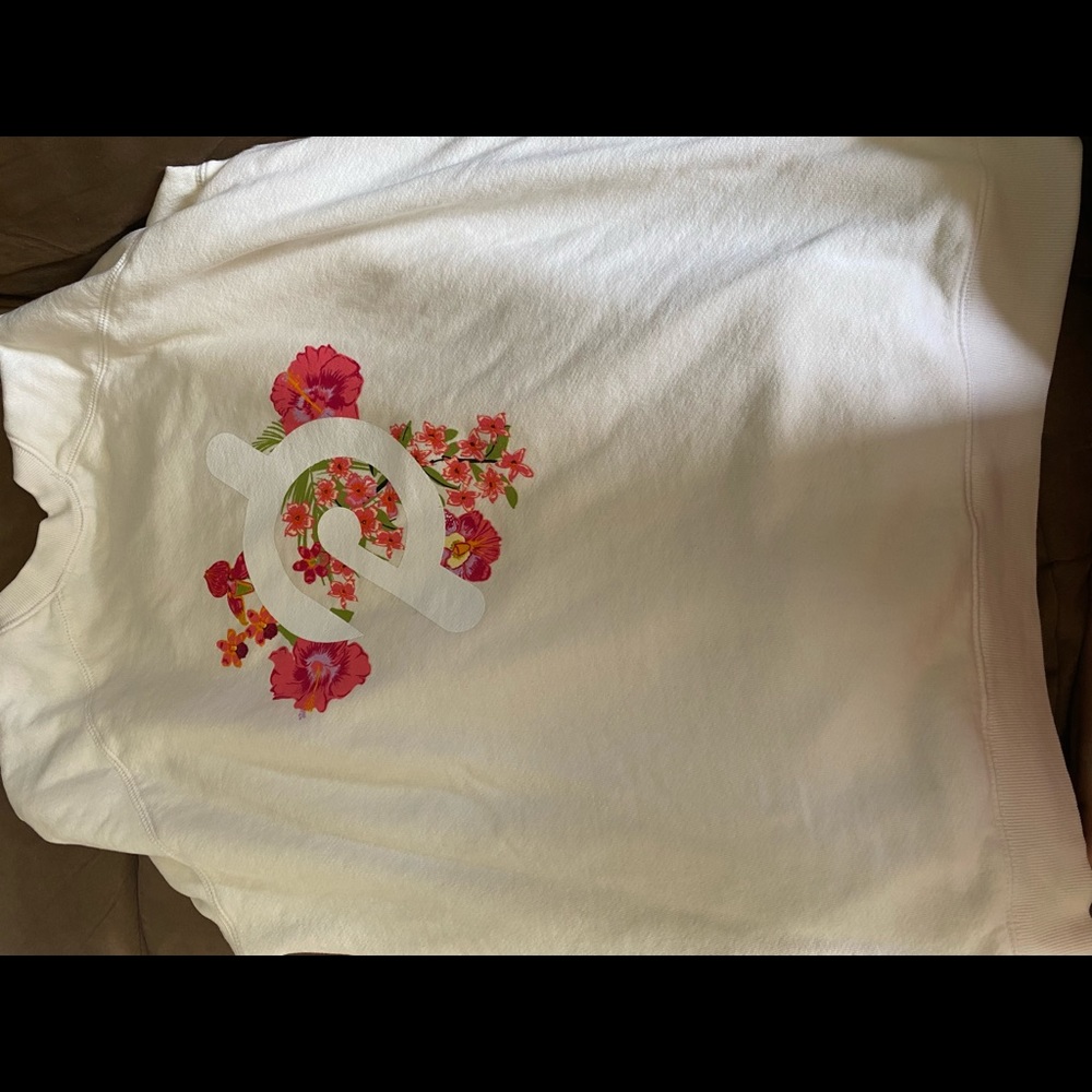 Peloton White Floral Crewneck Pullover